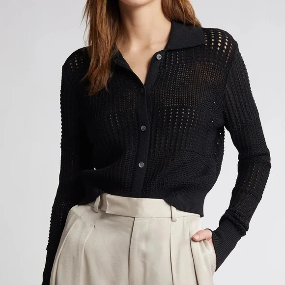 FRAME open stitch shrunken cardigan - Picture 2 of 6